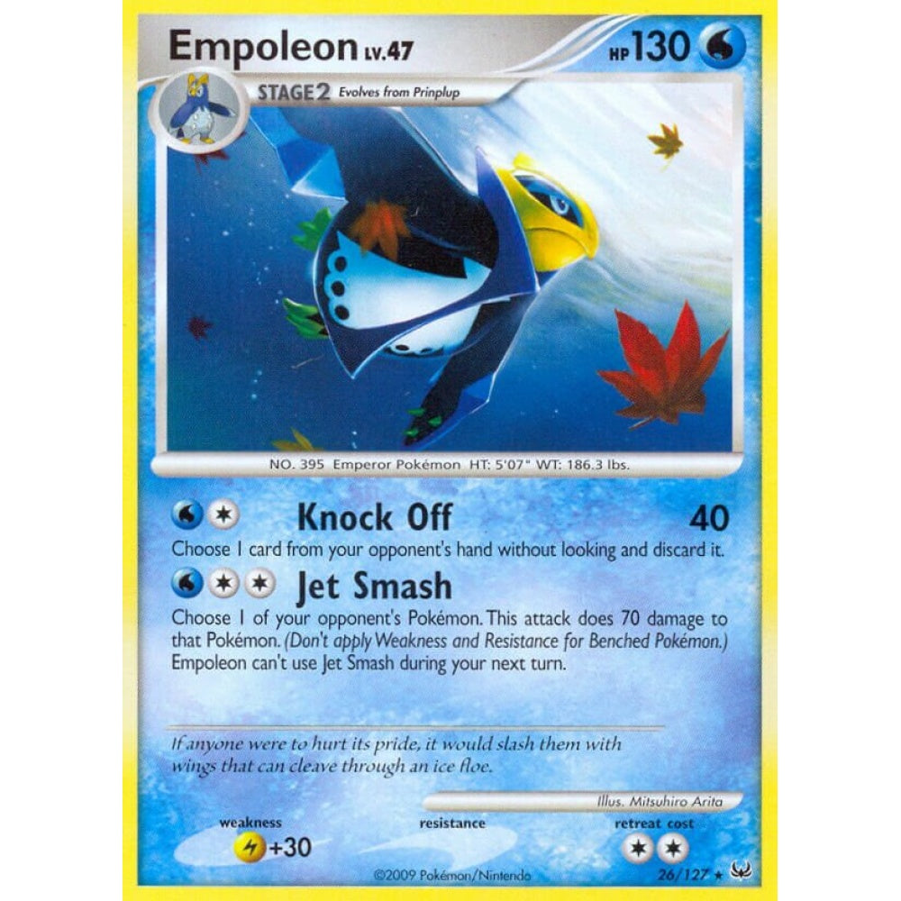 Empoleon Rare 26/127 Pokemon Card Game Platinum