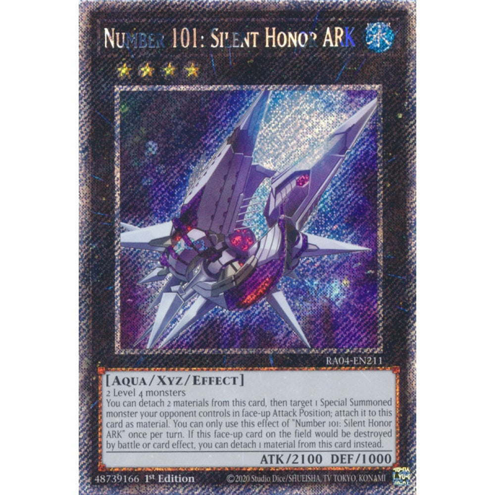 Number 101: Silent Honor ARK RA04-EN211 QCR Quarter Century Secret Rare Yu-Gi-Oh Quarter Century Stampede in Art
