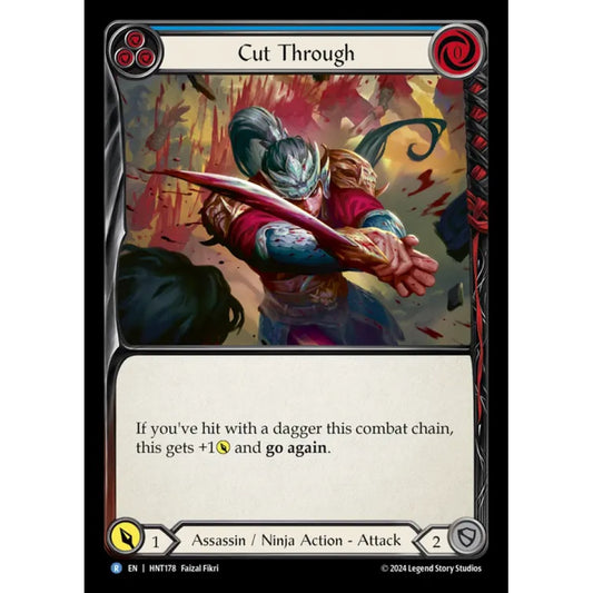 Cut Through HNT178-RF Rare Flesh & Blood Trading Card Game The Hunted in Rainbow Foil Art