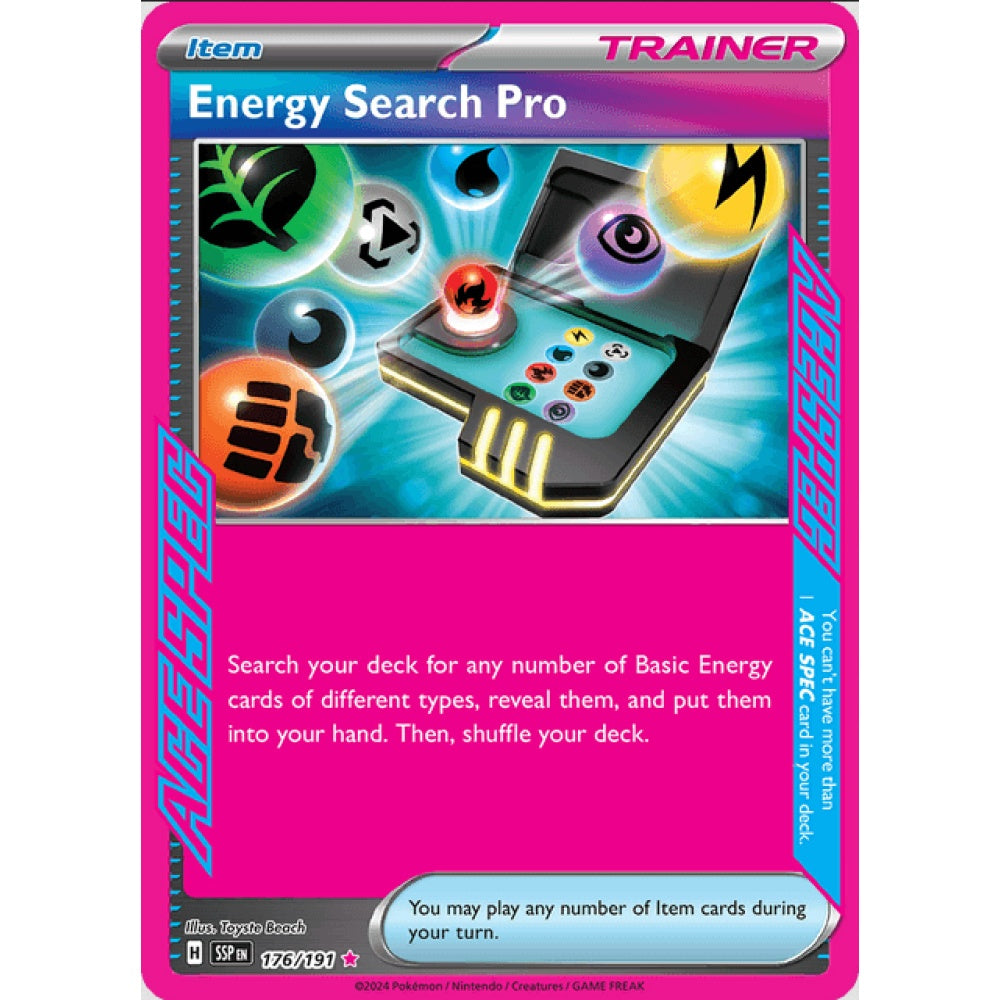 Energy Search Pro, Ultra Rare, 176/191, Pokemon Card Game, Surging Sparks