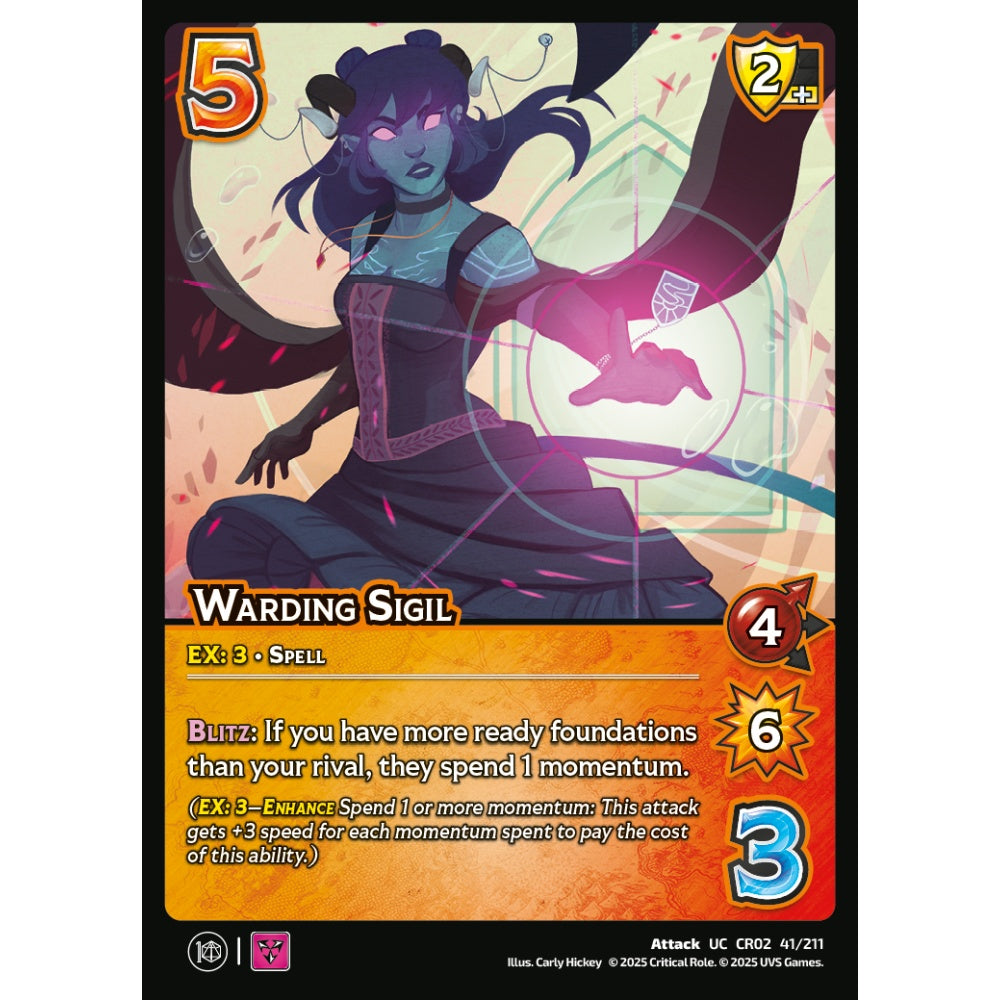 Warding Sigil, 41/211, CR02, Universus, Critical Role: Heroes Of Exandria, Attack, UC
