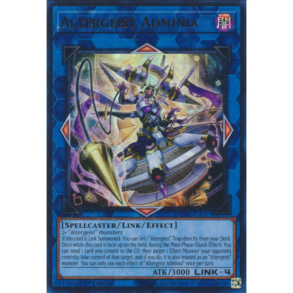Altergeist Adminia, DUNE-EN047, Ultra Rare, Yu-Gi-Oh!, Duelist Nexus