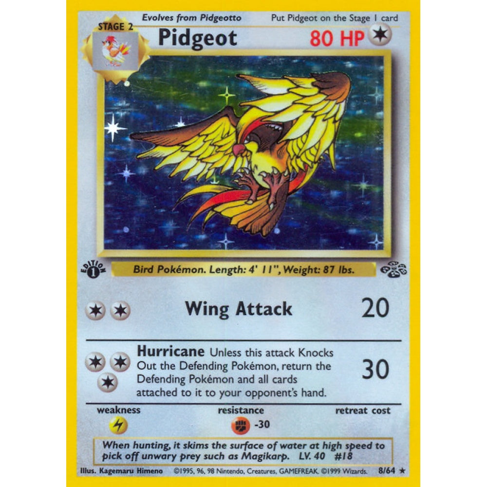 Pidgeot Holo Rare 8/64 Pokemon Card Game Jungle