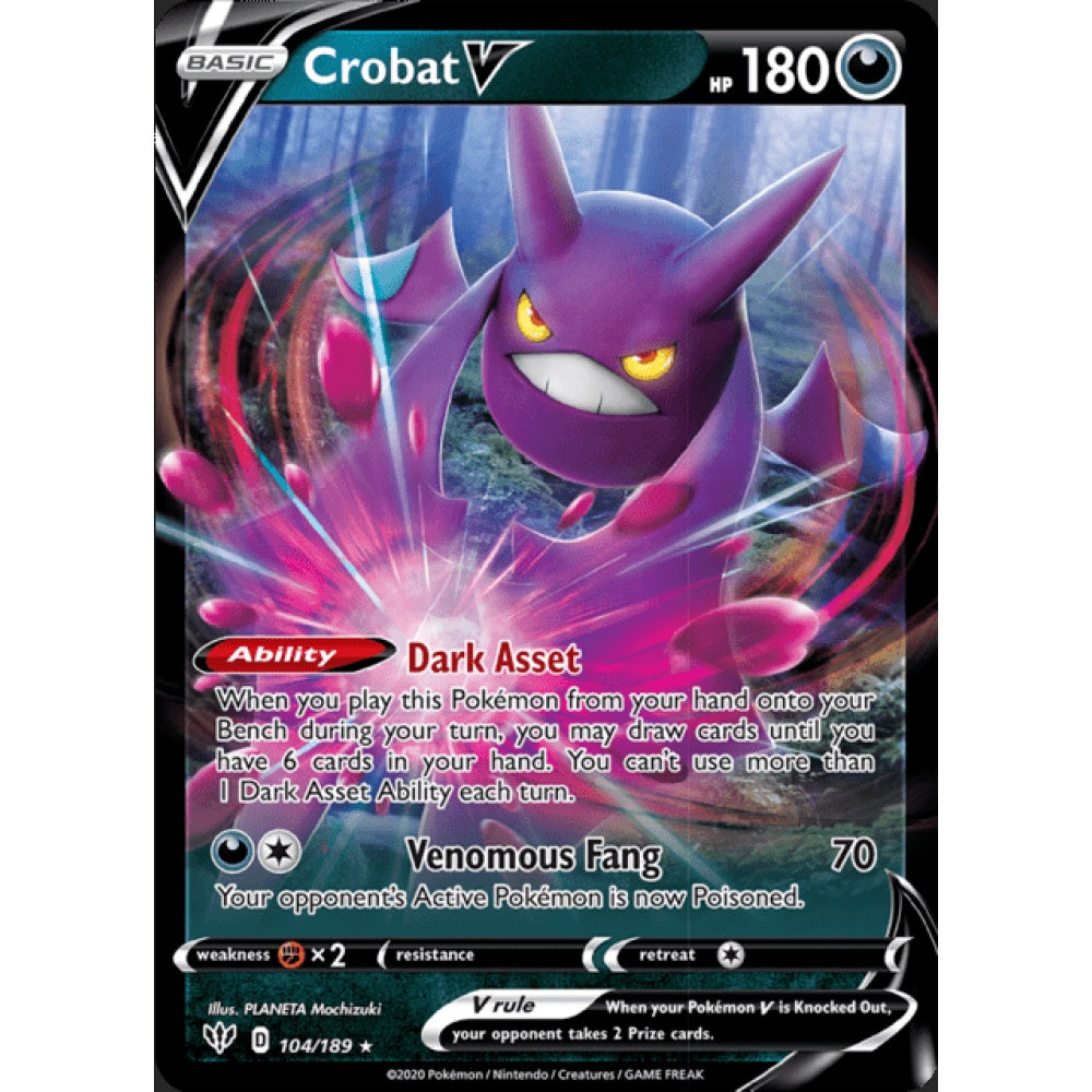 Crobat V Double Rare 104/189 Pokemon Card Game Darkness Ablaze