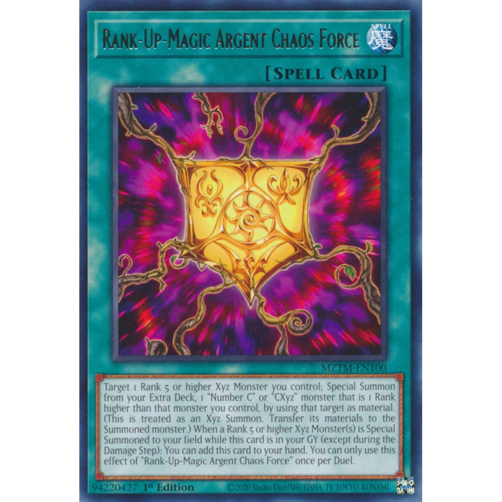 Rank-Up-Magic Argent Chaos Force MZTM-EN100 Rare Rare Yu-Gi-Oh Maze of the Master in Art