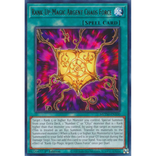 Rank-Up-Magic Argent Chaos Force MZTM-EN100 Rare Rare Yu-Gi-Oh Maze of the Master in Art