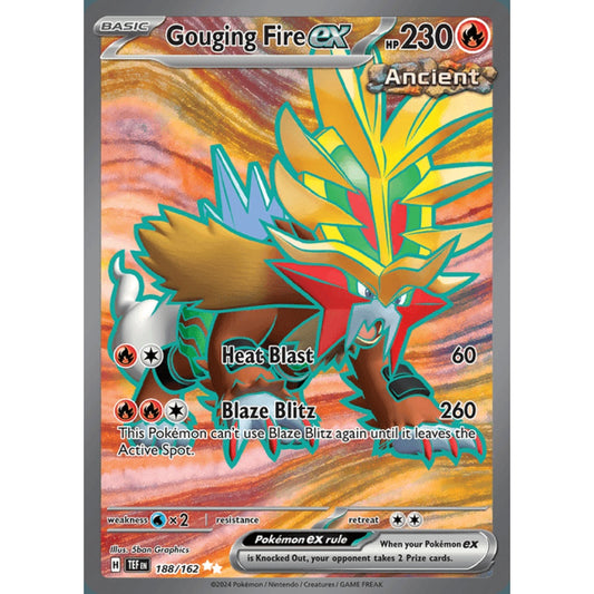 Gouging Fire ex Full Art 188/162 Pokemon Card Game Temporal Forces
