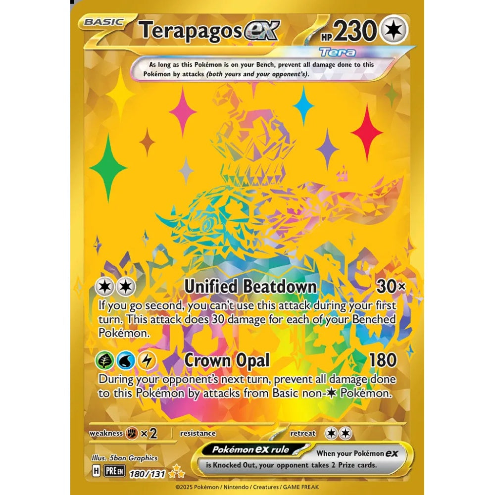 Terapagos ex Hyper Rare 180/131 Pokemon Card Game Prismatic Evolutions