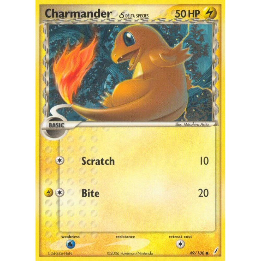 Charmander Common 49/100 Pokemon Card Game EX Crystal Guardians