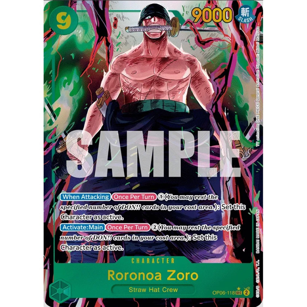 Roronoa Zoro, OP06-118, Alternate Art, One Piece, Wings of the Captain