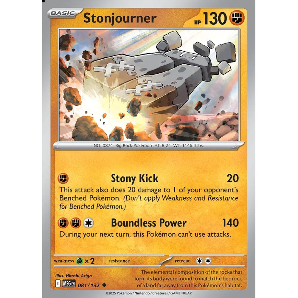 Stonjourner Uncommon 081/132 Pokemon Card Game Mega Evolution