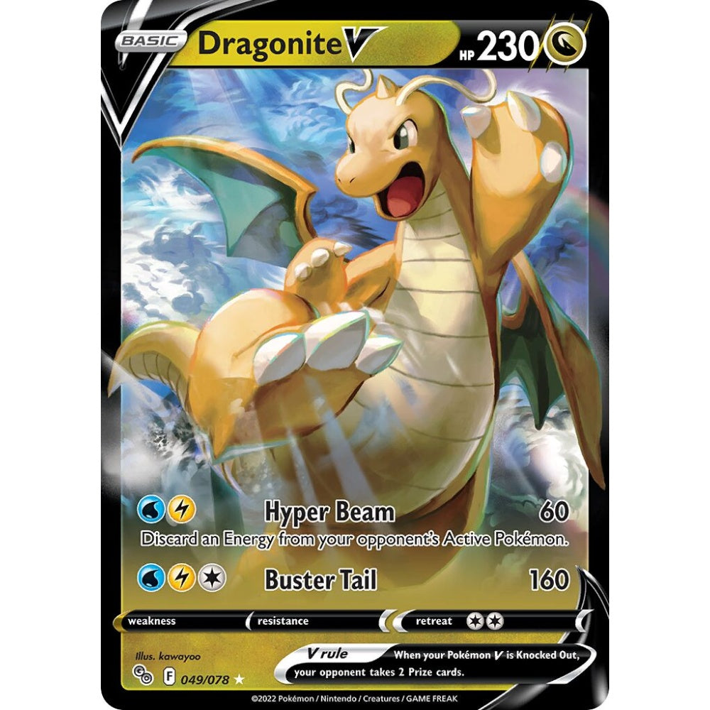 Dragonite V Holo Rare V 049/078 Pokemon Card Game Pokémon GO