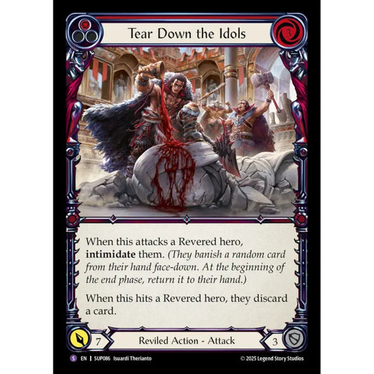 Tear Down the Idols SUP086-RF Super-Rare Flesh & Blood Trading Card Game Super Slam in Rainbow Foil Art