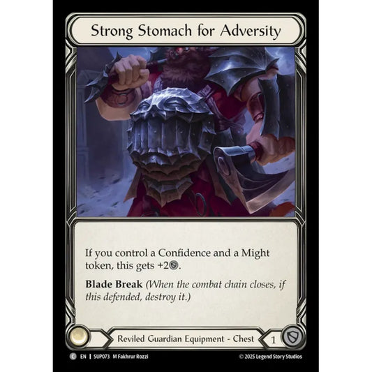 Strong Stomach for Adversity SUP073-CF Common Flesh & Blood Trading Card Game Super Slam in Cold Foil Art