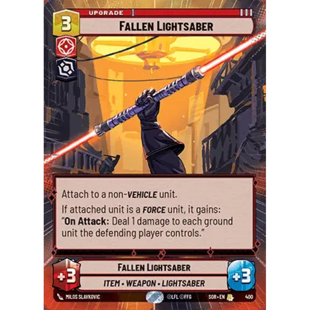 Fallen Lightsaber, 400, R, Star Wars Unlimited, Sparks Of Rebellion