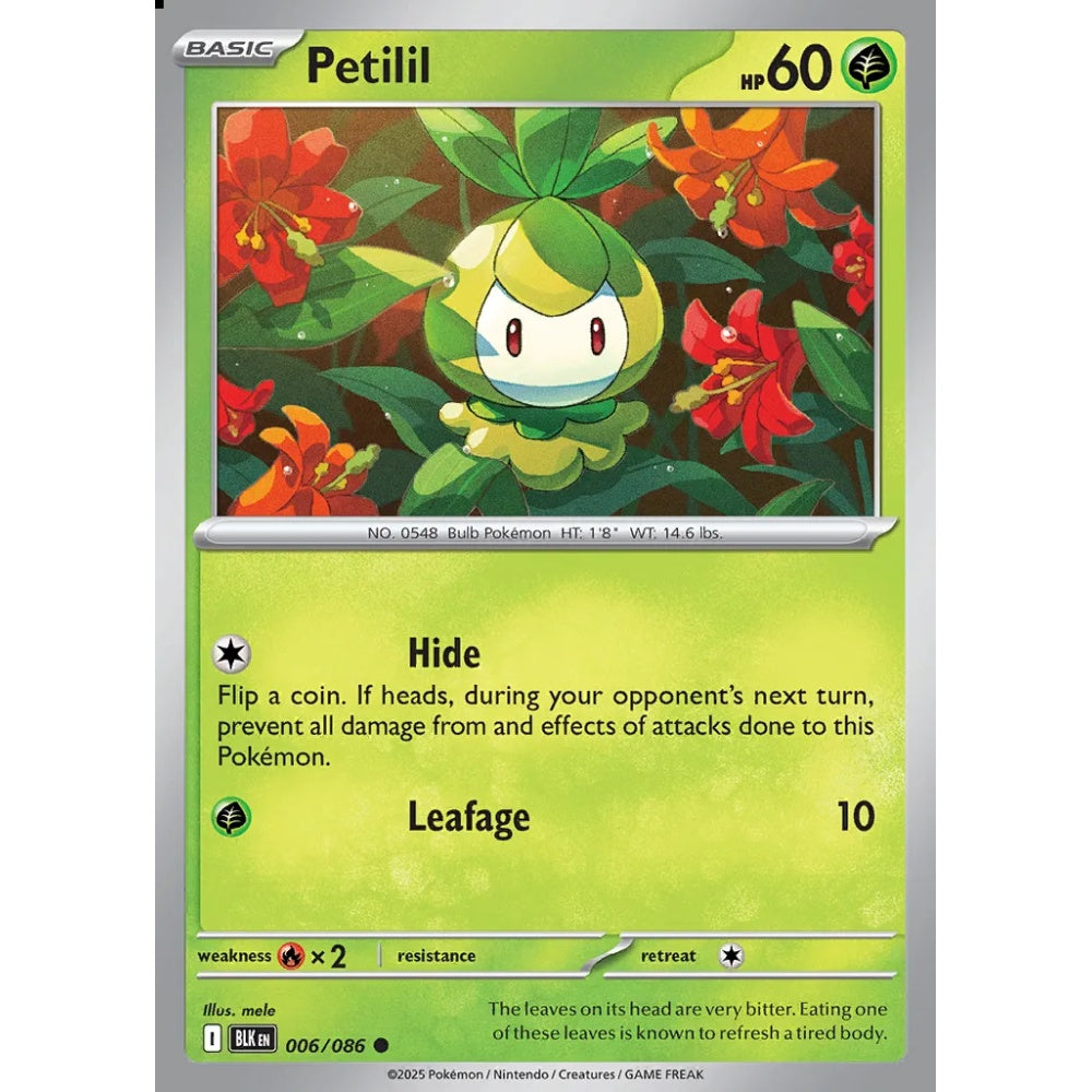 Petilil Common 006/086 Pokemon Card Game Black Bolt
