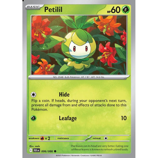 Petilil Common 006/086 Pokemon Card Game Black Bolt