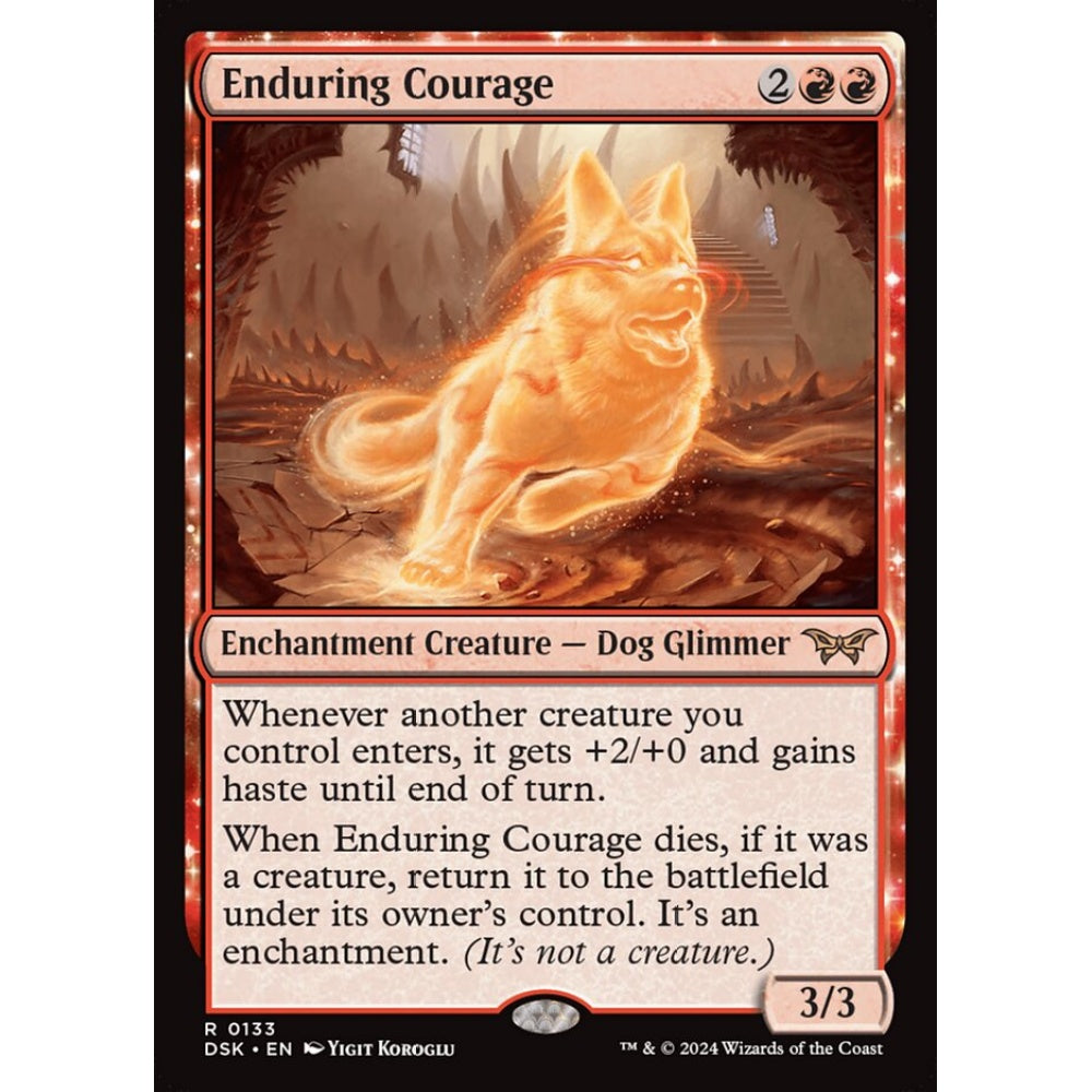 Enduring Courage, 133, rare, Magic: The Gathering, Duskmourn: House of Horror