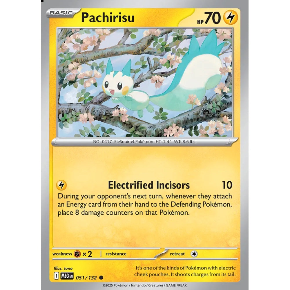 Pachirisu Common 051/132 Pokemon Card Game Mega Evolution