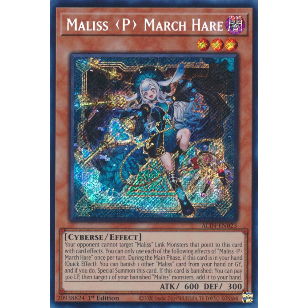 Maliss <P> March Hare ALIN-EN023 QCR Quarter Century Secret Rare Yu-Gi-Oh Alliance Insight in Art