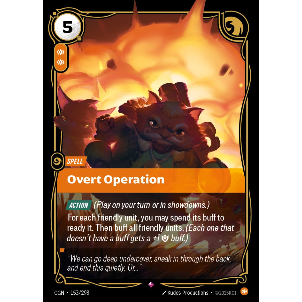 Overt Operation OGN-153/298 Riftbound Card Game Origins Rare