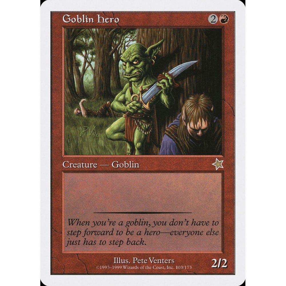 Goblin Hero common 103 Magic the Gathering Starter 1999