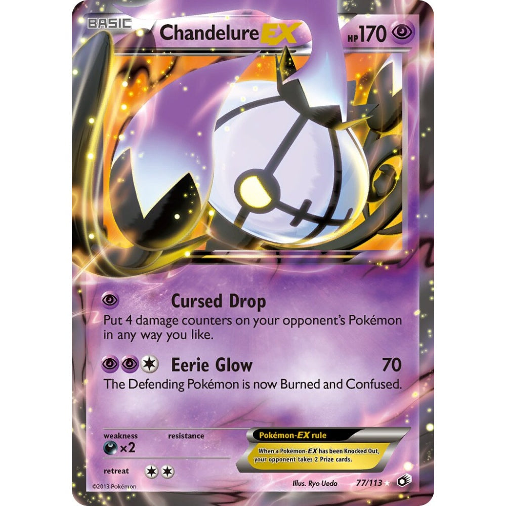 Chandelure-EX Rare Holo EX 77/113 Pokemon Card Game Legendary Treasures