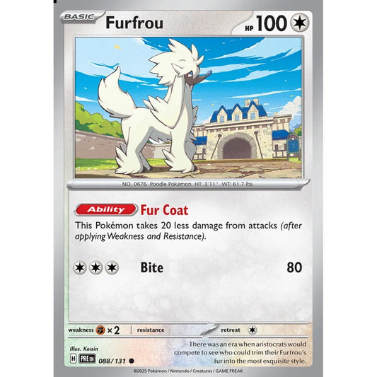 Furfrou Common 088/131 Pokemon Card Game Prismatic Evolutions