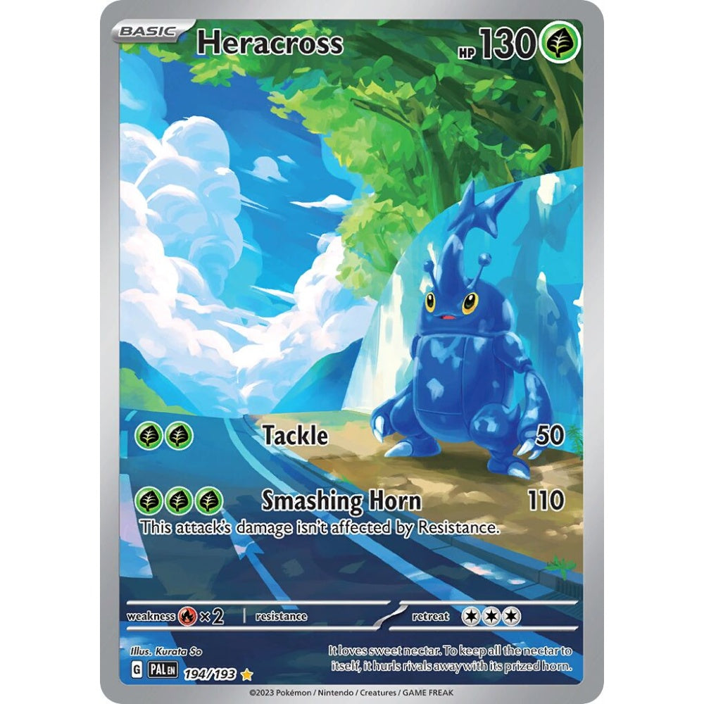 Heracross Illustration Rare 194/193 Pokemon Card Game Paldea Evolved