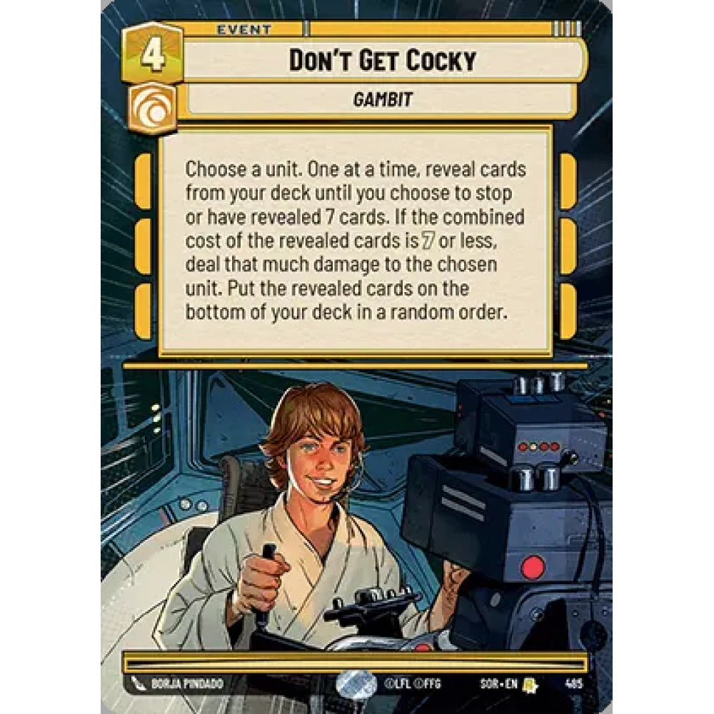 Don't Get Cocky, 485, R, Star Wars Unlimited, Sparks Of Rebellion