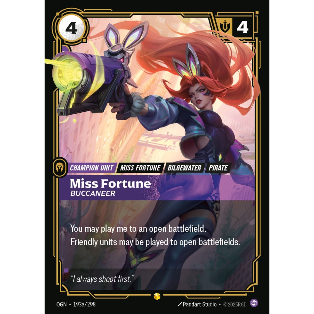 Miss Fortune, Buccaneer OGN-193a/298 Riftbound Card Game Origins Showcase