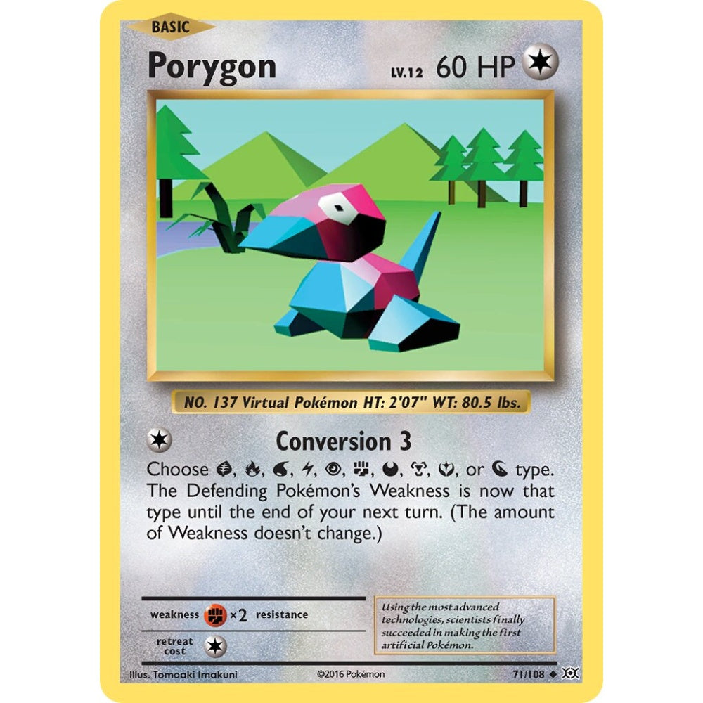 Porygon Uncommon 71/108 Pokemon Card Game Evolutions