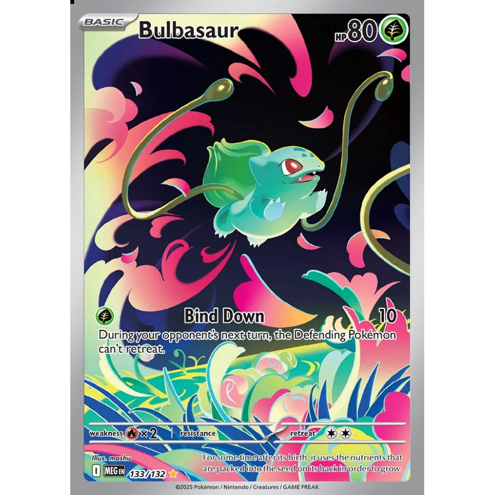 Bulbasaur Illustration Rare 133/132 Pokemon Card Game Mega Evolution
