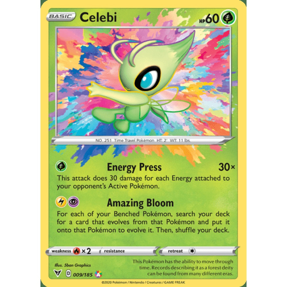 Celebi Amazing Rare 009/185 Pokemon Card Game Vivid Voltage