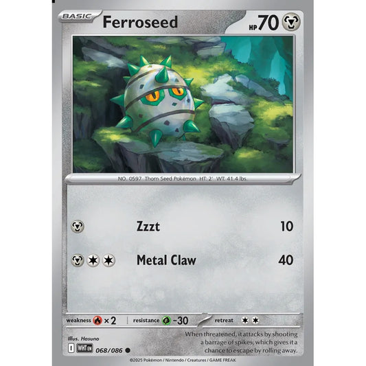 Ferroseed Common 068/086 Pokemon Card Game White Flare