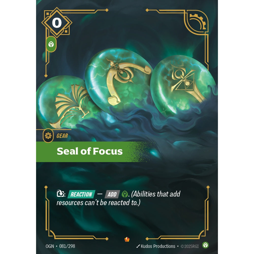 Seal of Focus OGN-081/298 Riftbound Card Game Origins Epic
