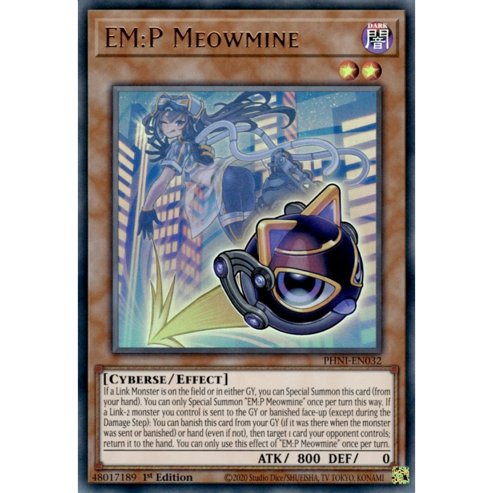 EM:P Meowmine PHNI-EN032 Ultra Ultra Rare Yu-Gi-Oh Phantom Nightmare in Art