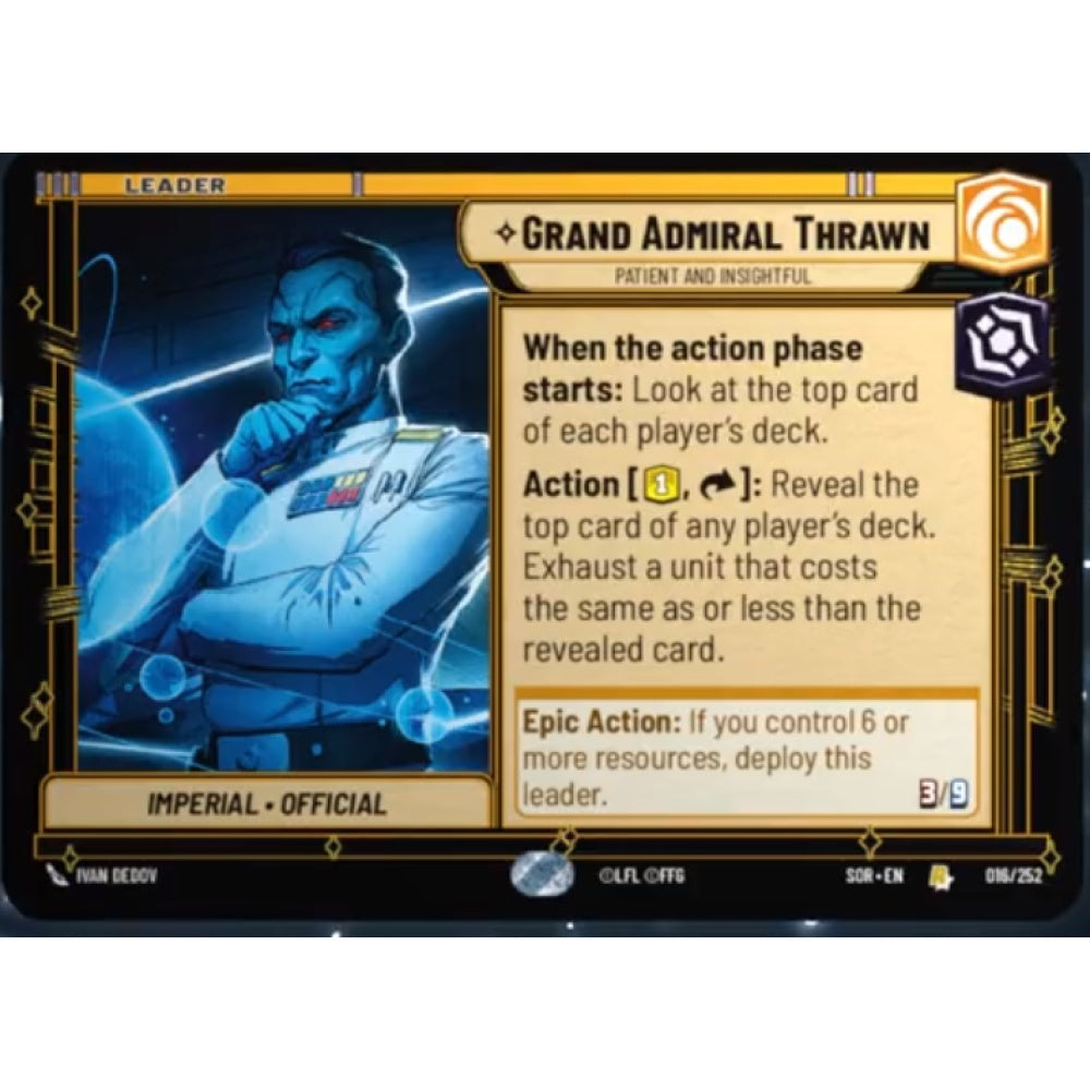 Grand Admiral Thrawn, 16, R, Star Wars Unlimited, Sparks Of Rebellion