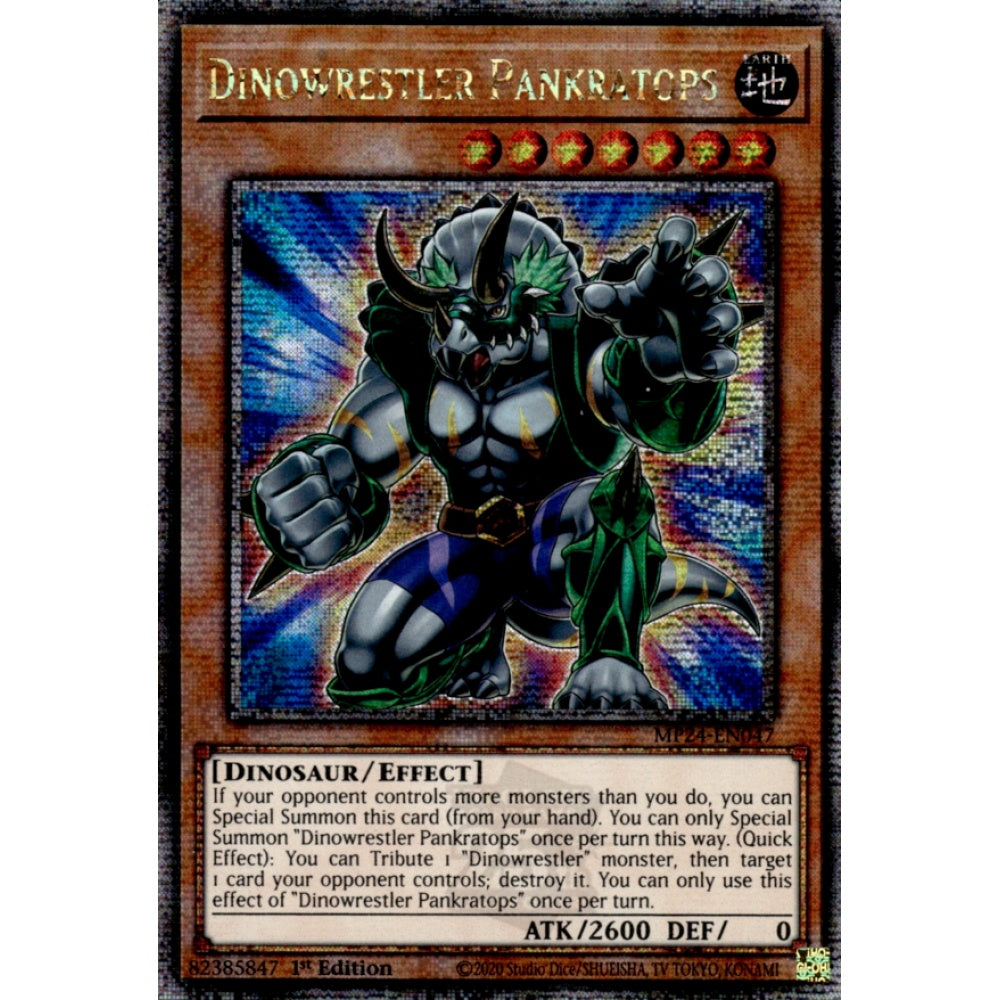 Dinowrestler Pankratops MP24-EN047 QCR Quarter Century Secret Rare Yu-Gi-Oh 25th Anniversary Tin: Dueling Mirrors in Art