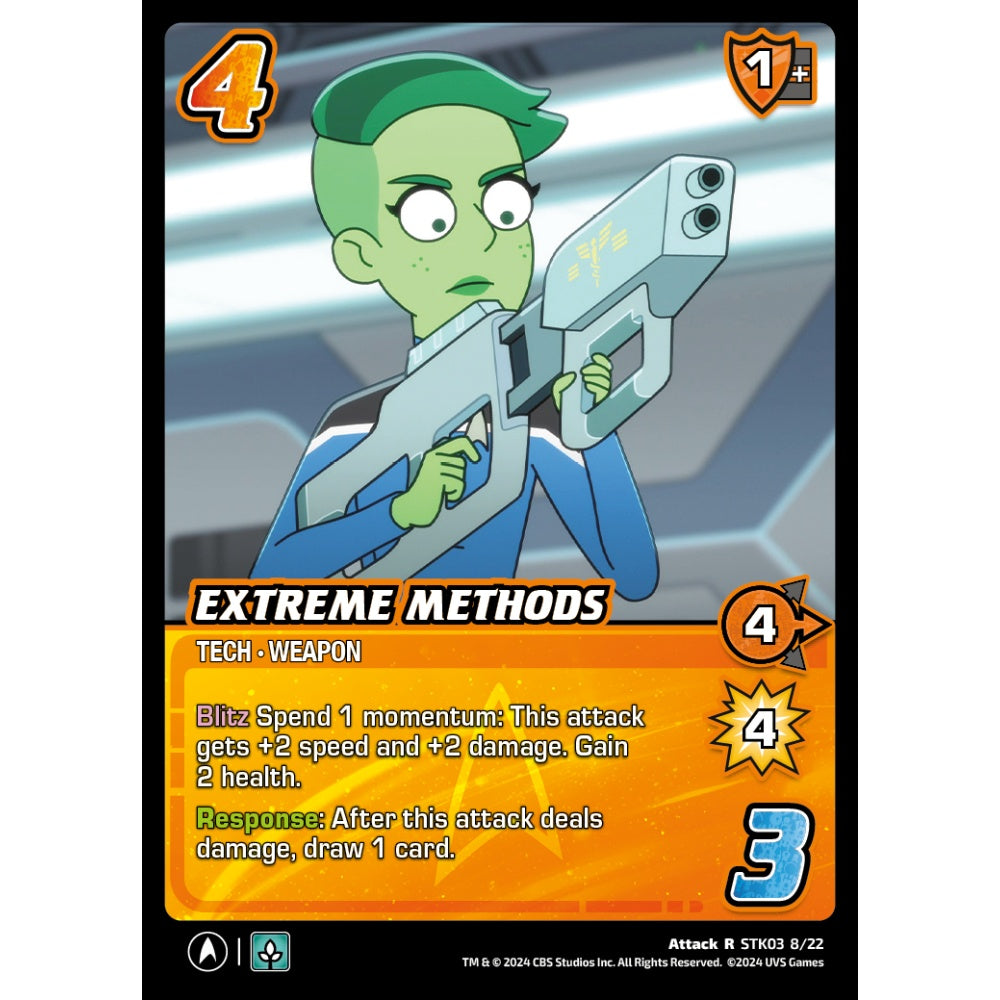 Extreme Methods, 8/22, STK03, Universus, Star Trek Lower Decks Challenger Decks, Attack, R