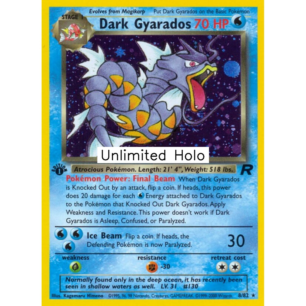 Dark Gyarados Rare Holo 8/82 Pokemon Card Game Team Rocket
