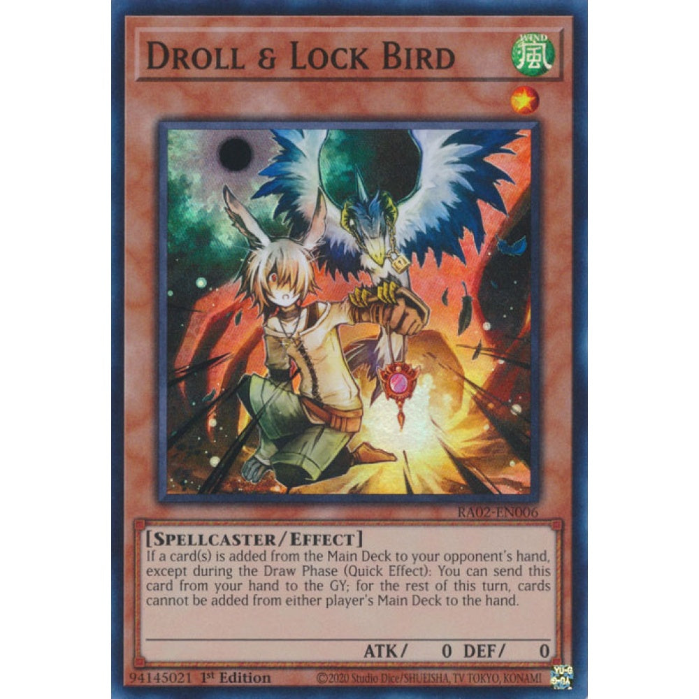 Droll & Lock Bird RA02-EN006 QCR Quarter Century Secret Rare Yu-Gi-Oh 25th Anniversary Rarity Collection II in Art