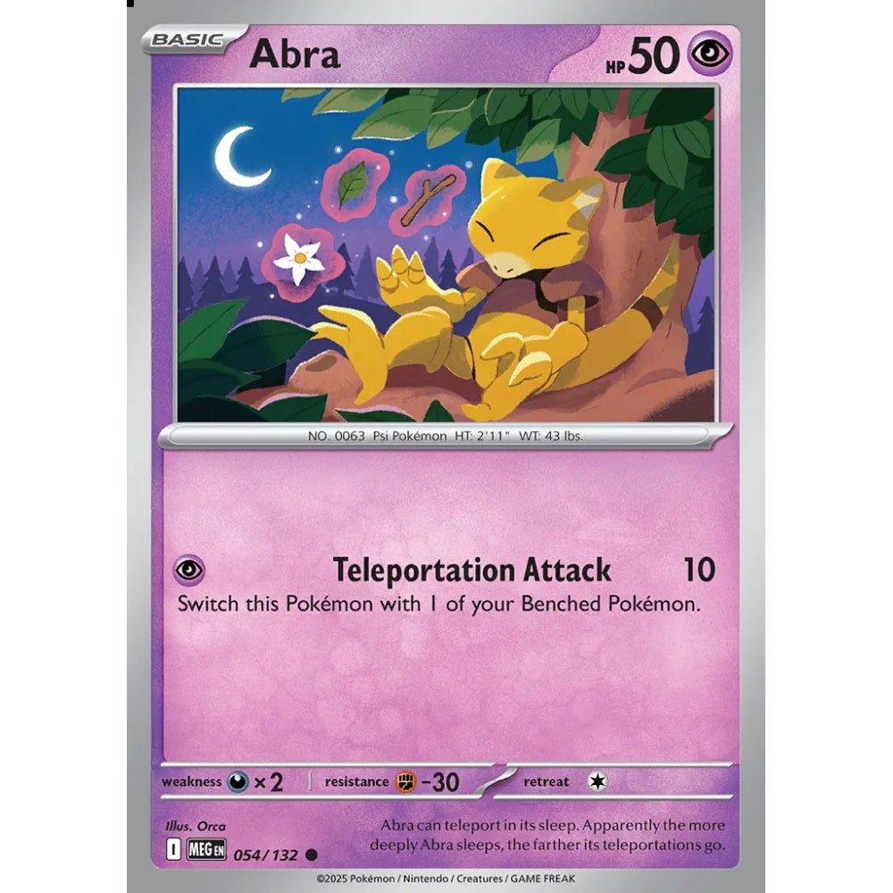 Abra Common 054/132 Pokemon Card Game Mega Evolution