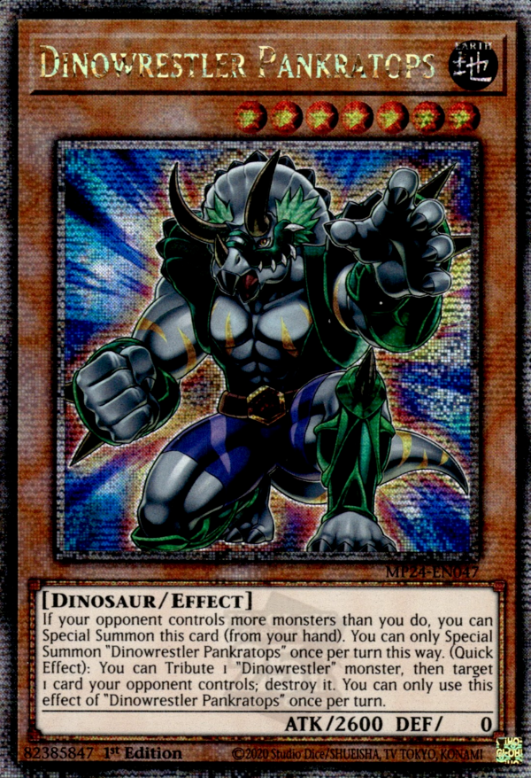 Dinowrestler Pankratops DUDE-EN036 Ultra Ultra Rare Yu-Gi-Oh Duel Devastator in Art