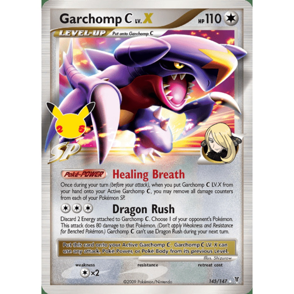 Garchomp C LV.X Holo Rare 143/147 Pokemon Card Game Celebrations