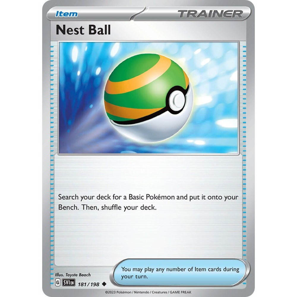 Nest Ball Uncommon 181/198 Pokemon Card Game Scarlet & Violet