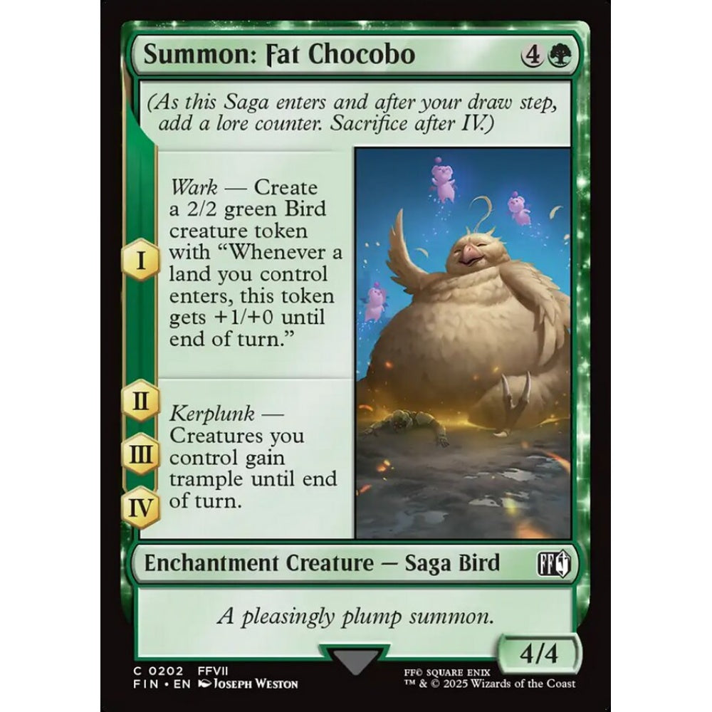 Summon: Fat Chocobo common 202 Magic the Gathering Final Fantasy