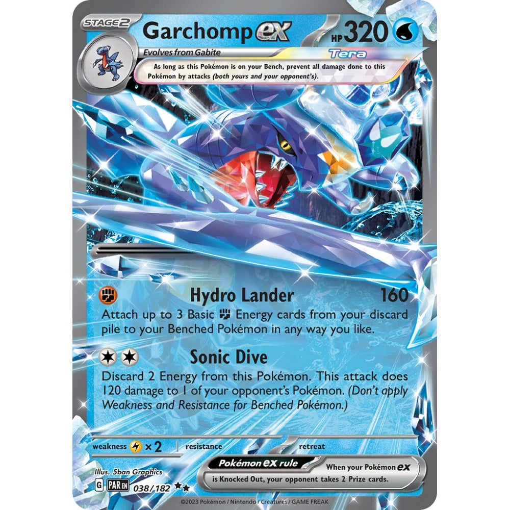 Garchomp ex Double Rare 038/182 Pokemon Card Game Paradox Rift