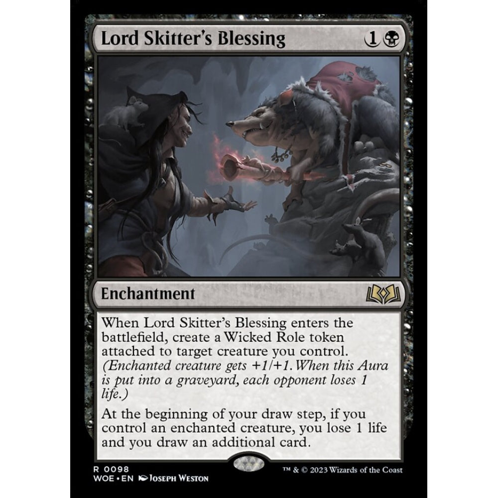 Lord Skitter's Blessing, rare, 98, Magic the Gathering, Wilds of Eldraine