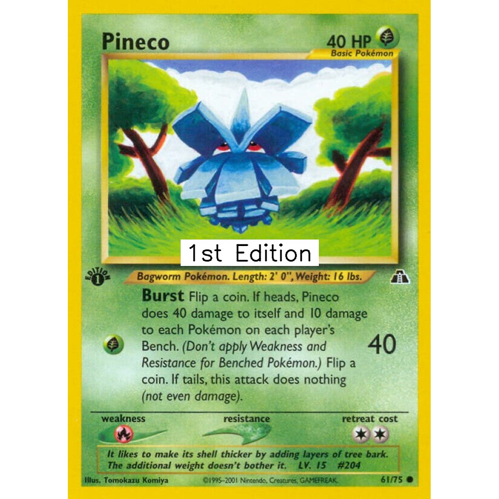 Pineco Common 61/75 Pokemon Card Game Neo Discovery